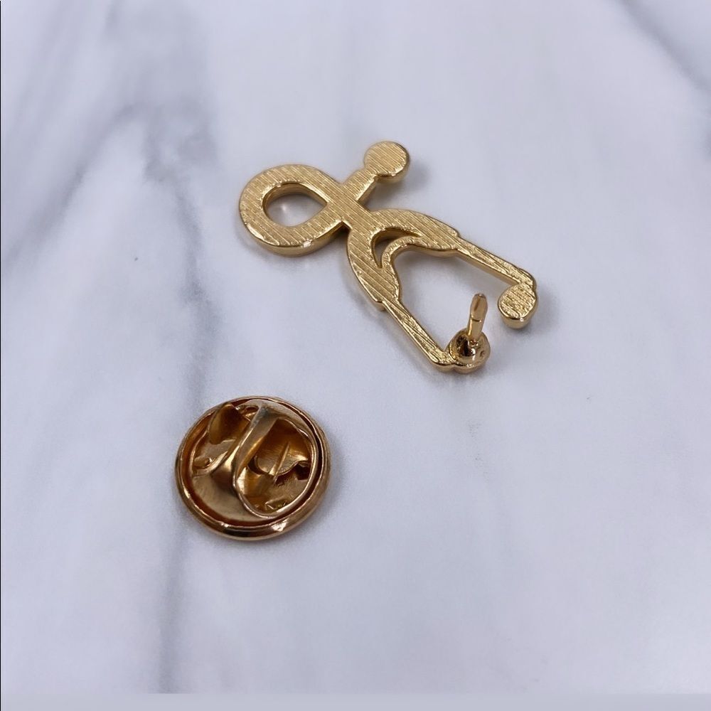 Black Stethoscope in Gold Enamel Pin/ Brooch - Picture 3 of 4